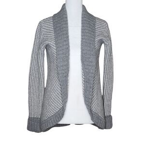 Athleta Sierra Wrap Sweater Cardigan Wool Ivory Gray Heather Women's XS/XXS
